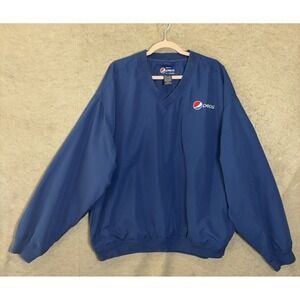 Vintage Pepsi Aramark Employee Jacket Mens XL Blue Pullover Lined